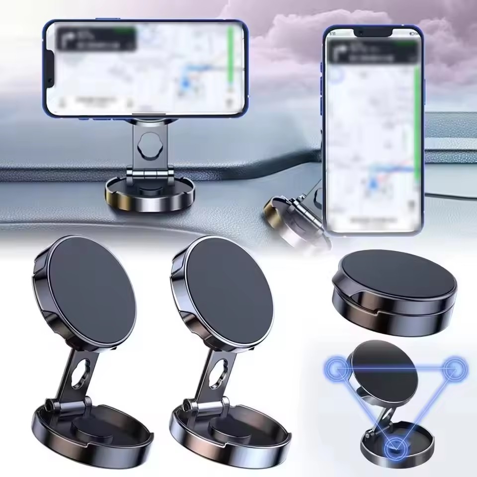 Phone Accessories Japan - Round Folding Magnetic Car Holder 360