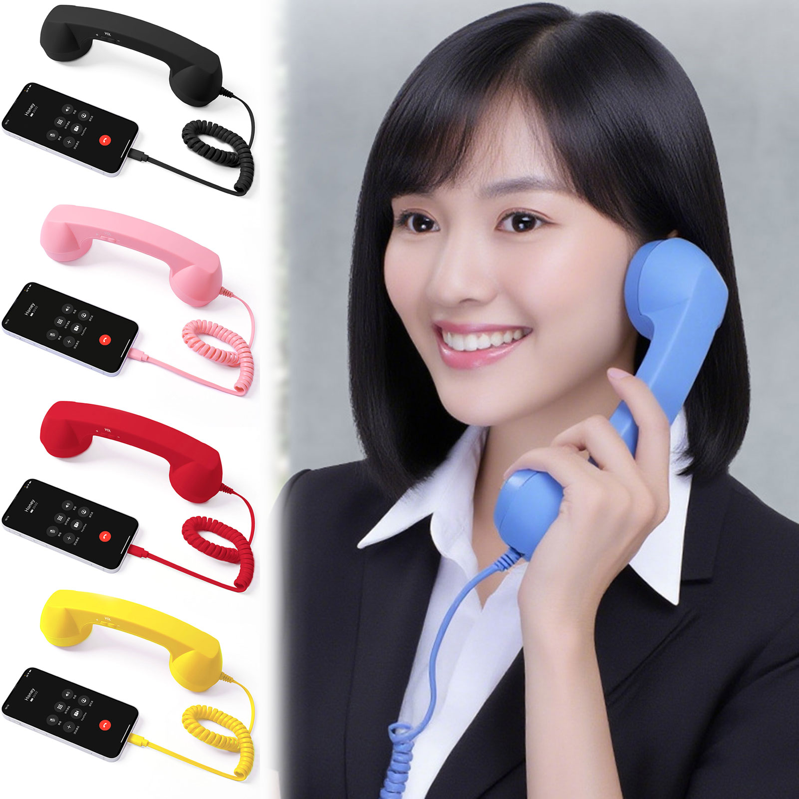 Retro Handset Phone - Retro Type C Telephones Handset 3.5mm