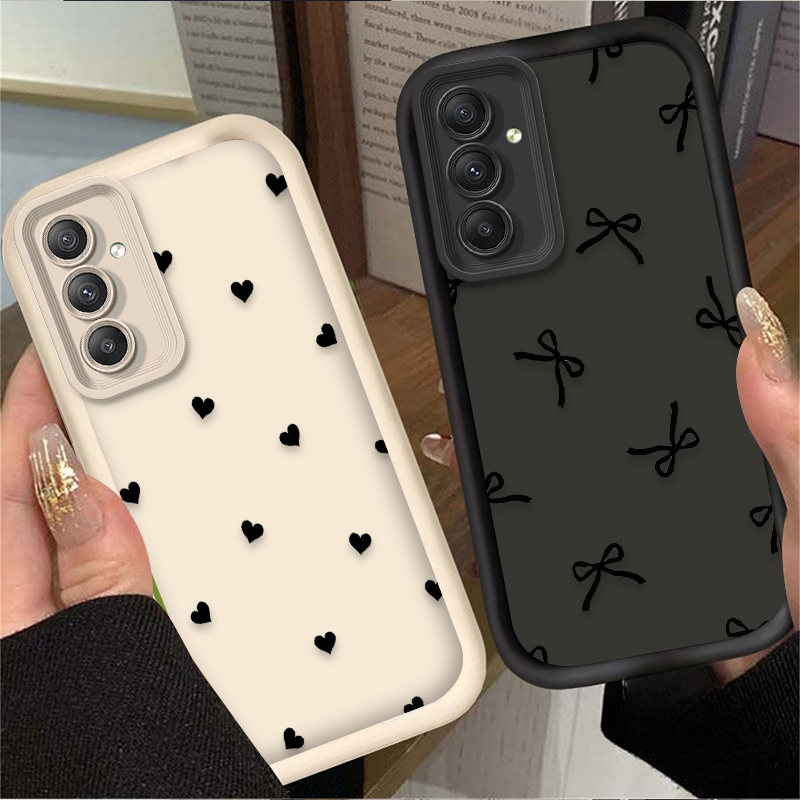 Black Love Heart Bowknot Case  - Phone Accessories Samsung avaliação e preço