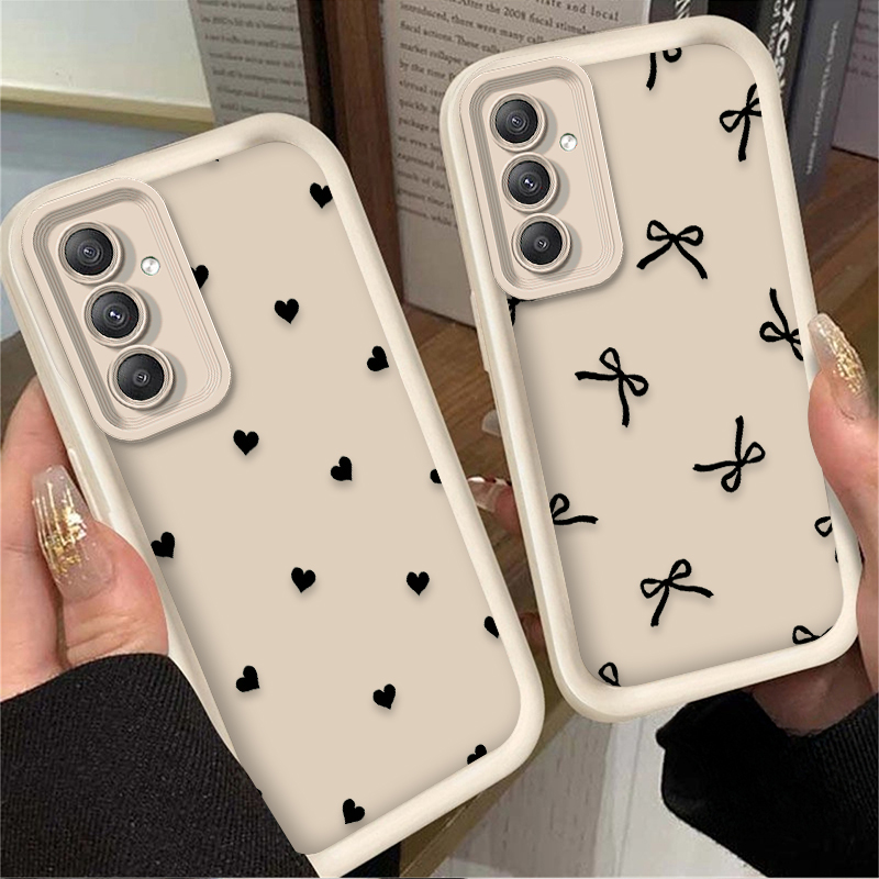 Black Love Heart Bowknot Case  - Phone Accessories Samsung avaliação e preço