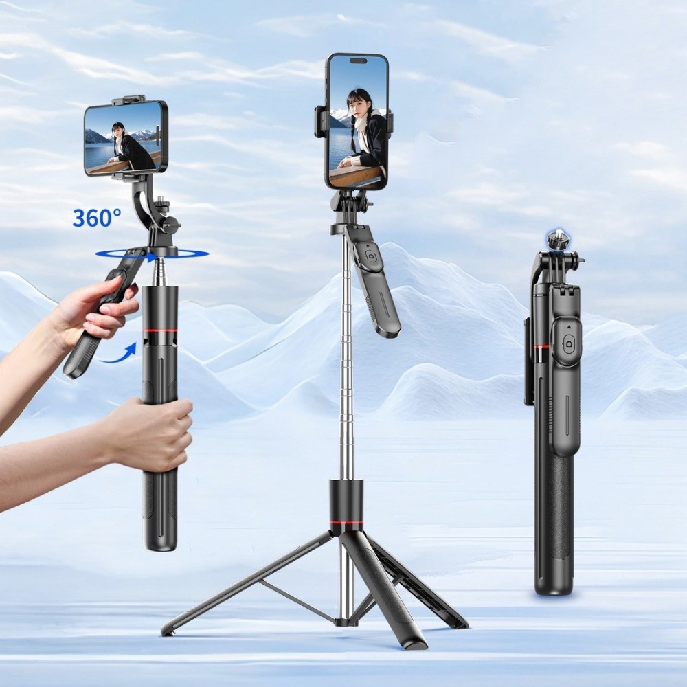 360° Rotating Telescopic Selfi - Selfie Stick Tripod avaliação e preço