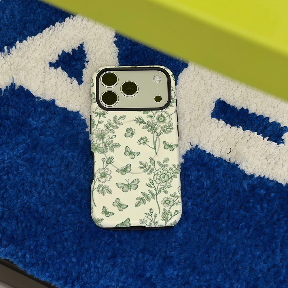 Green Floral Butterfly Sketch  - Magnetic Phone Case avaliação e preço