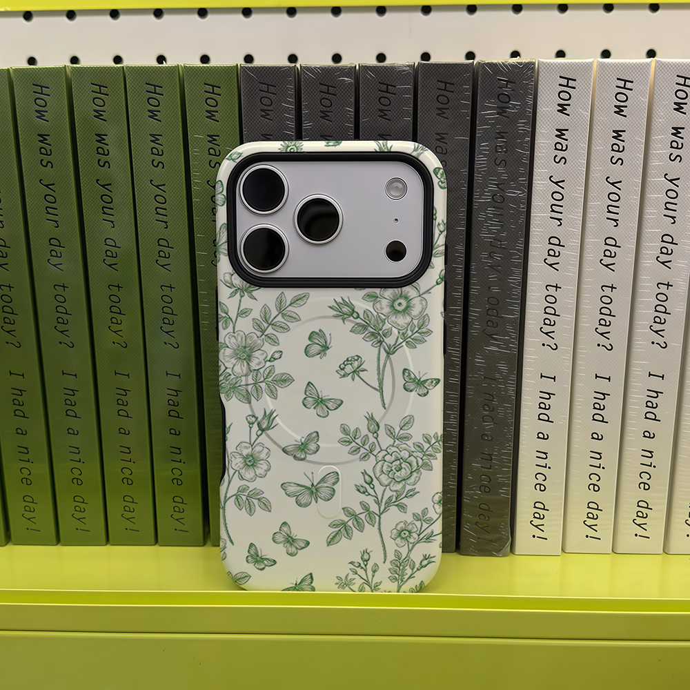 Green Floral Butterfly Sketch  - Magnetic Phone Case avaliação e preço