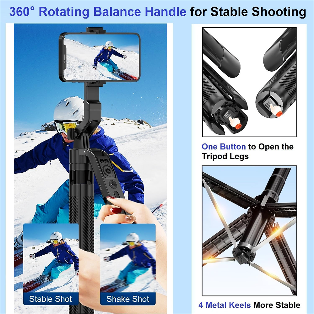 MEUYAG Selfie Stick Gimbal Sta - Selfie Stick Tripod avaliação e preço