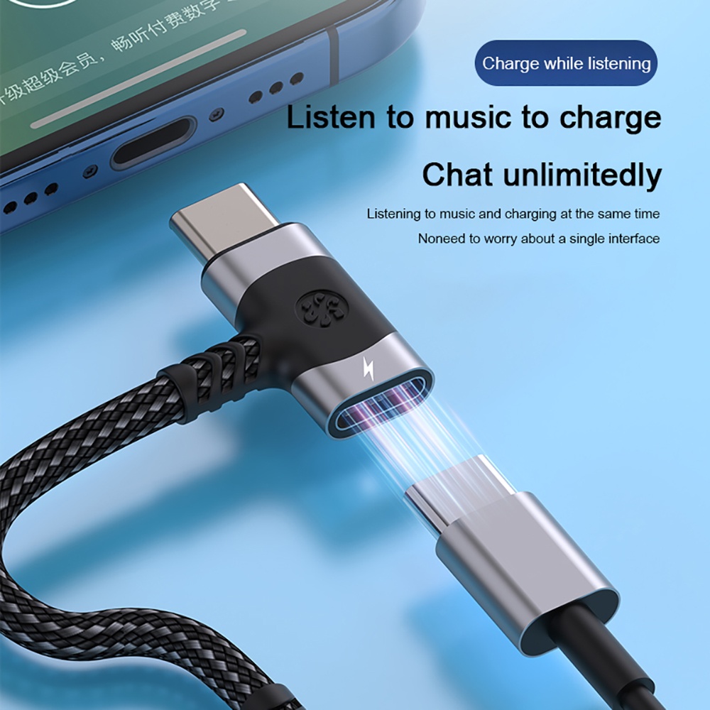 2 In 1 USB C To 3.5mm AUX Audi - Earphone Splitter Jack avaliação e preço
