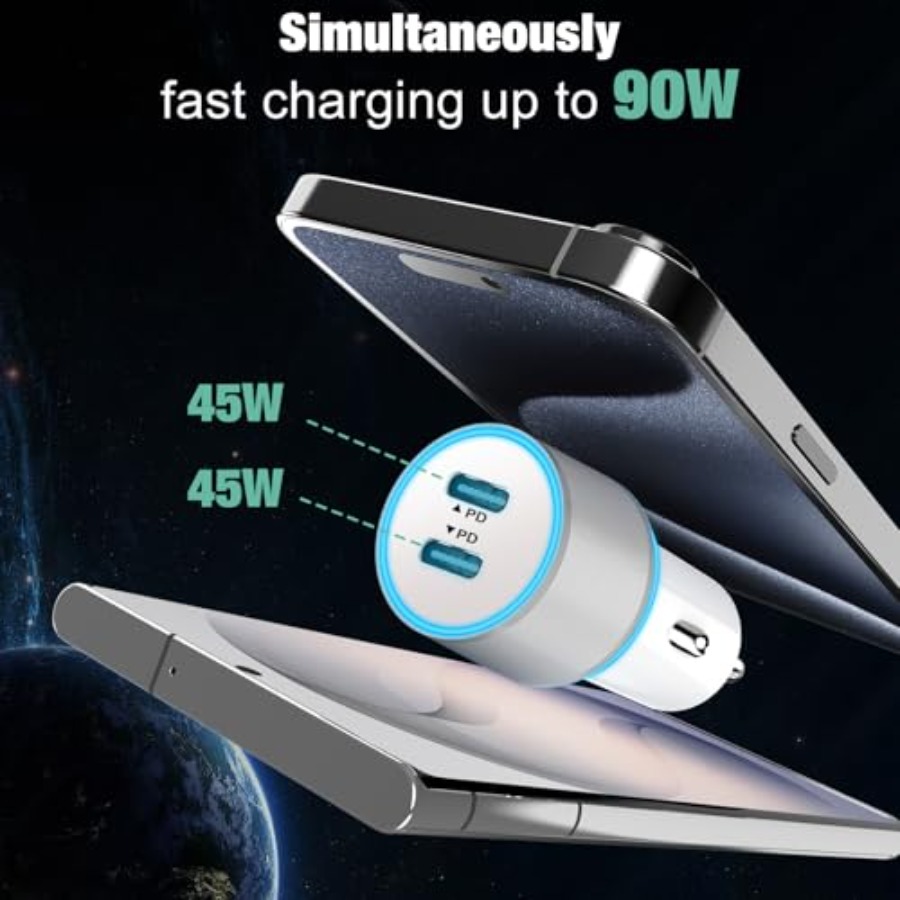 90W Car Charger USB C Fast Cha - Phone Accessories Types avaliação e preço