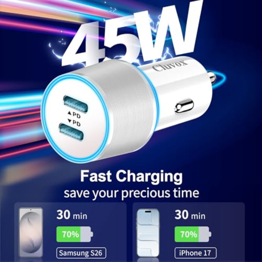 90W Car Charger USB C Fast Cha - Phone Accessories Types avaliação e preço