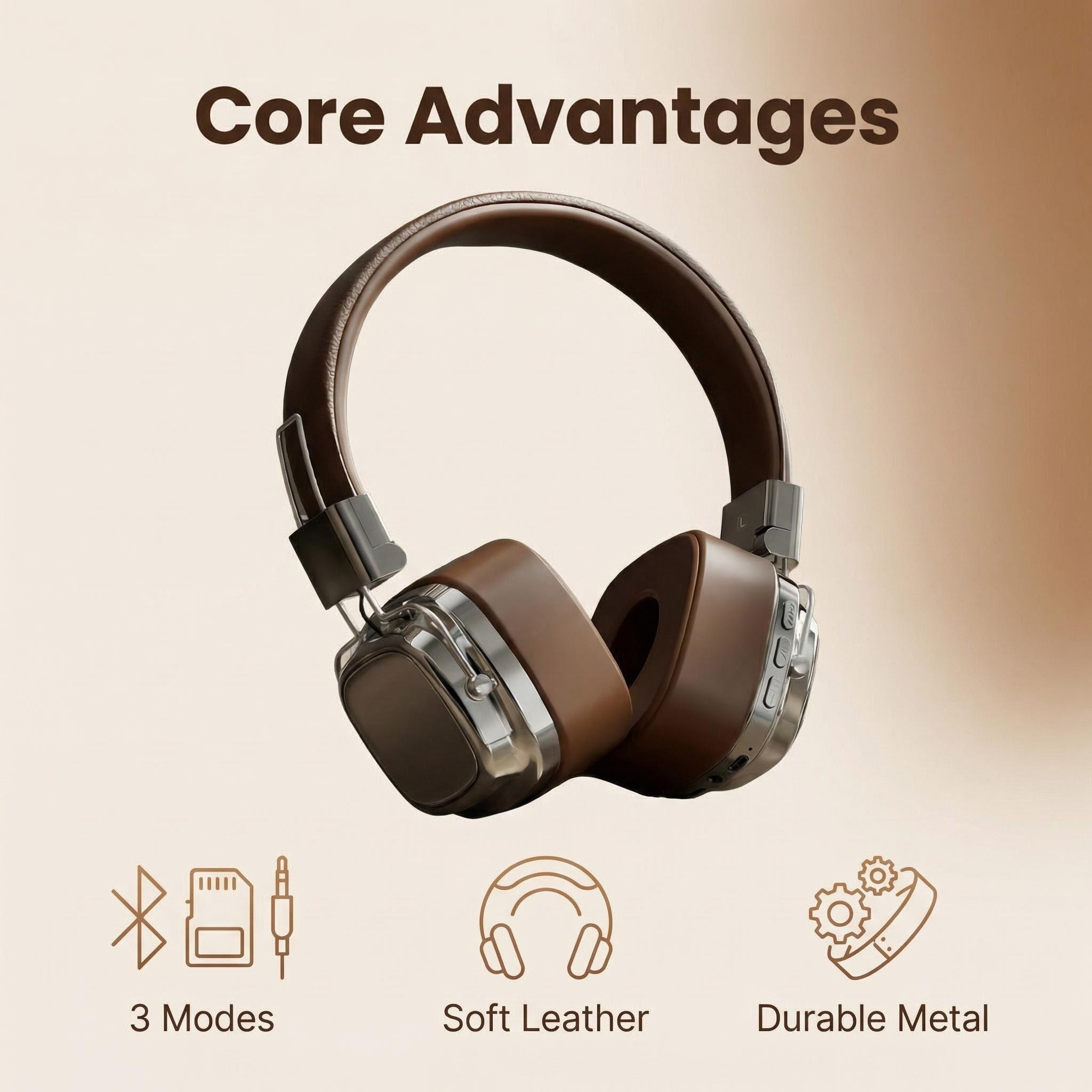 Retro Leather Over-ear Headpho - Retro Handset Phone avaliação e preço