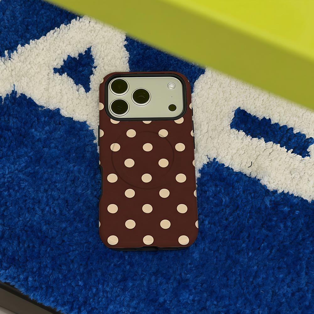 Brown Beige Polka Dot Phone Ca - Magnetic Phone Case avaliação e preço