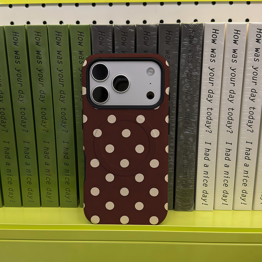 Brown Beige Polka Dot Phone Ca - Magnetic Phone Case avaliação e preço