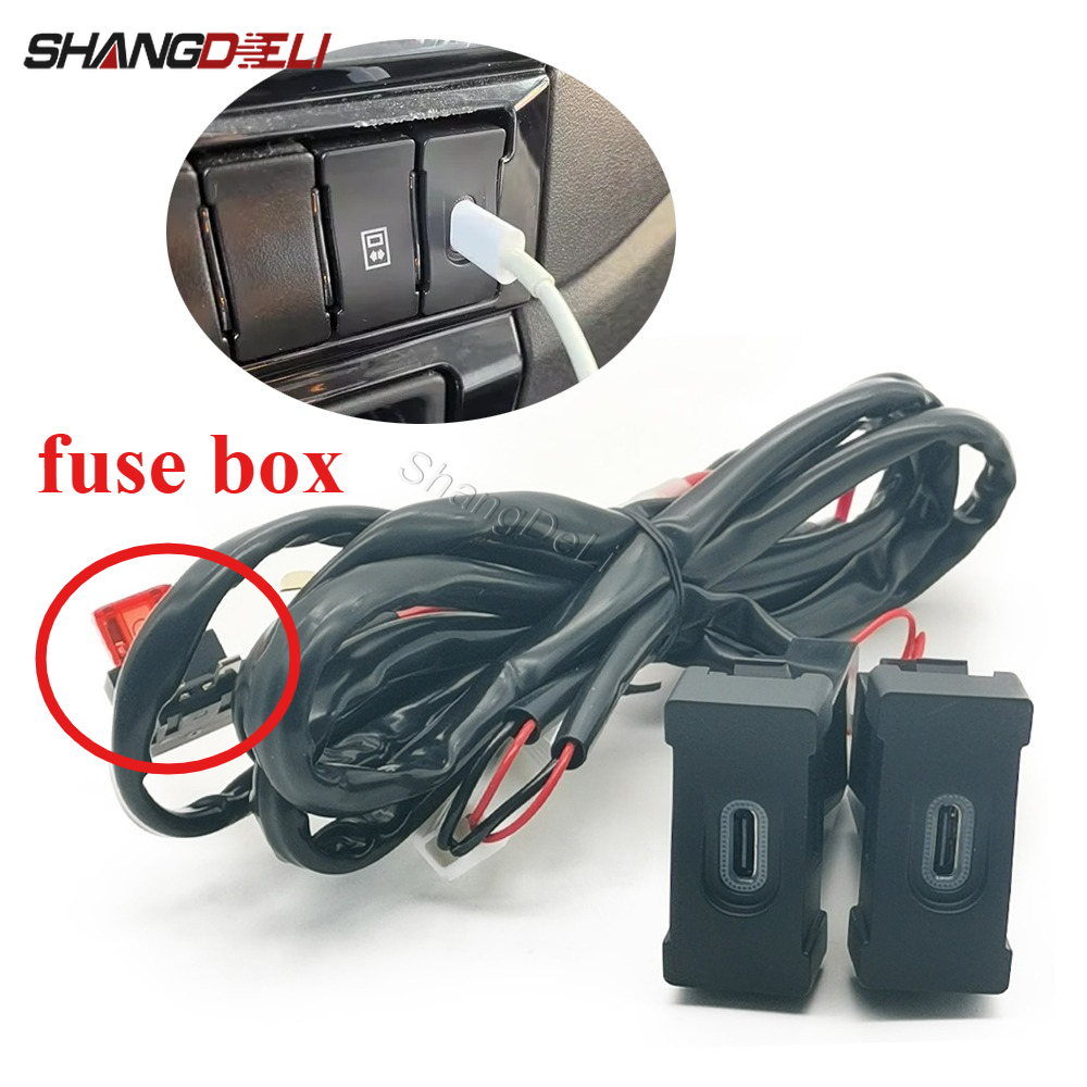 1PC Car Dual Type C PD Chargin - Phone Accessories Types avaliação e preço