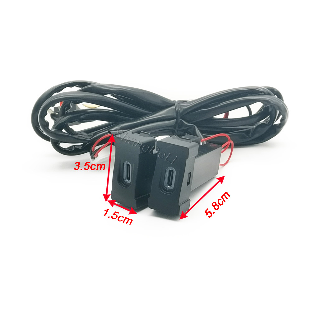 1PC Car Dual Type C PD Chargin - Phone Accessories Types avaliação e preço