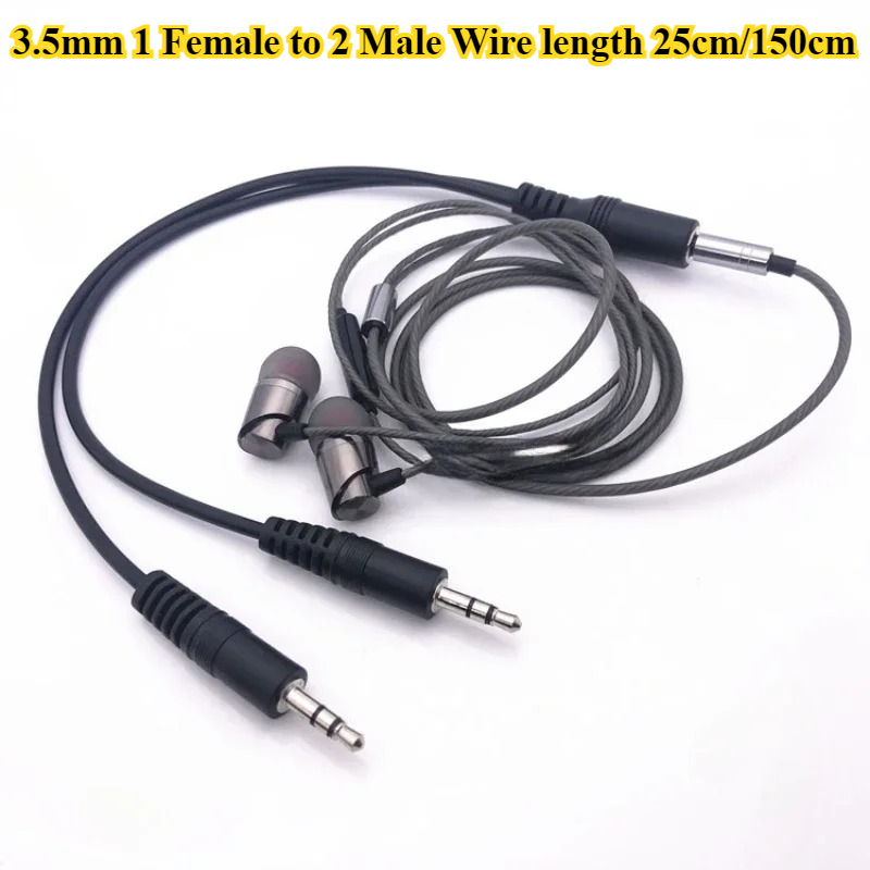 2/5Pcs/lot 3.5mm 1 to 2 Audio  - Earphone Splitter Jack avaliação e preço