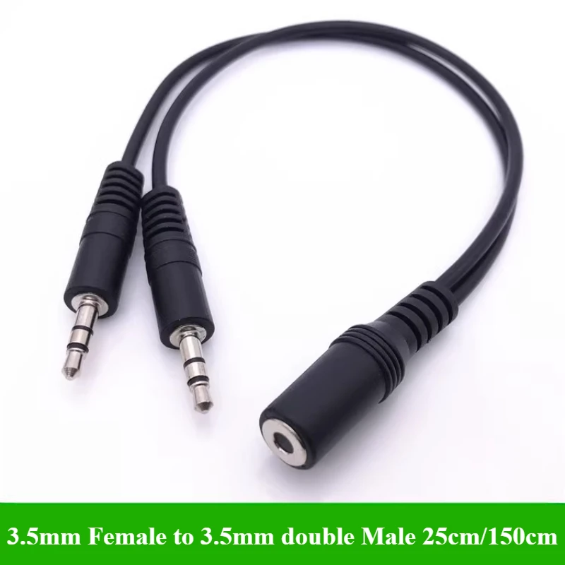 2/5Pcs/lot 3.5mm 1 to 2 Audio  - Earphone Splitter Jack avaliação e preço