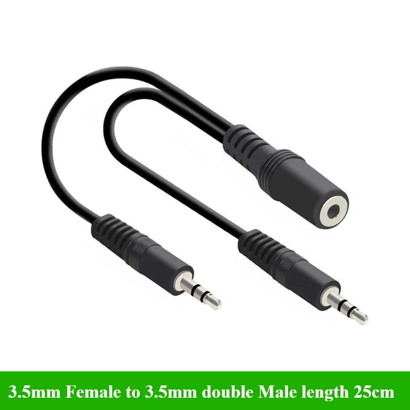 2/5Pcs/lot 3.5mm 1 to 2 Audio  - Earphone Splitter Jack avaliação e preço