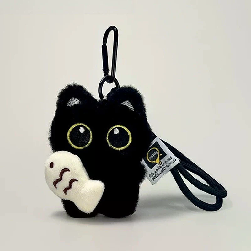 Cute Plush Big Eyed Black Cat  - Phone Accessories Doll avaliação e preço