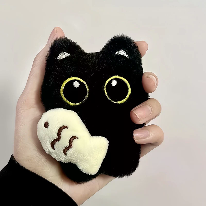 Cute Plush Big Eyed Black Cat  - Phone Accessories Doll avaliação e preço