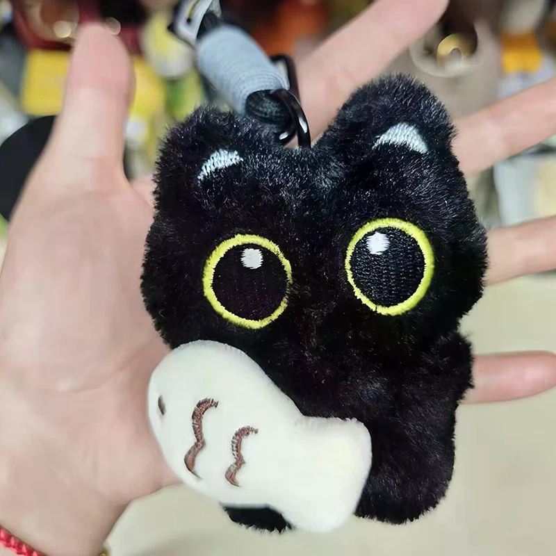 Cute Plush Big Eyed Black Cat  - Phone Accessories Doll avaliação e preço