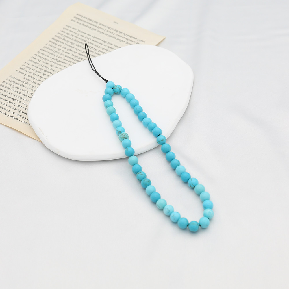 8MM Blue Turquoise Beaded Mobi - Phone Accessories For Men avaliação e preço