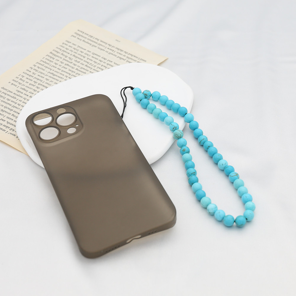 8MM Blue Turquoise Beaded Mobi - Phone Accessories For Men avaliação e preço