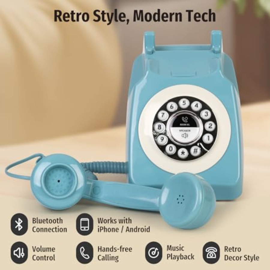 Bluetooth Landline Phone with  - Retro Handset Phone avaliação e preço