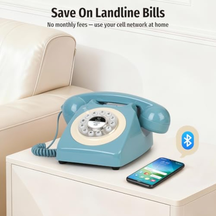 Bluetooth Landline Phone with  - Retro Handset Phone avaliação e preço