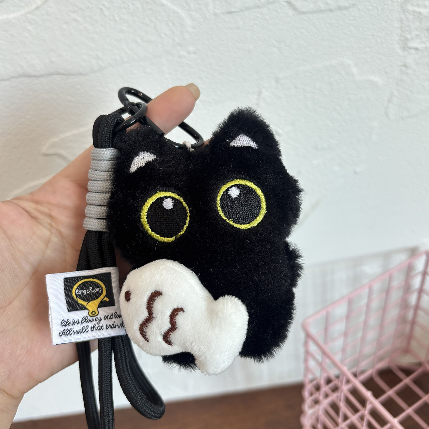 Cute Plush Big Eyed Black Cat  - Phone Accessories Doll avaliação e preço