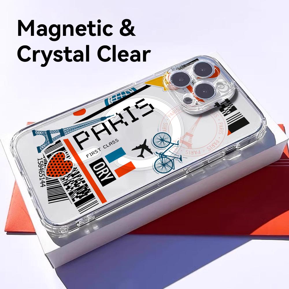 Plane Travel Ticket france Pho - Magnetic Phone Case avaliação e preço