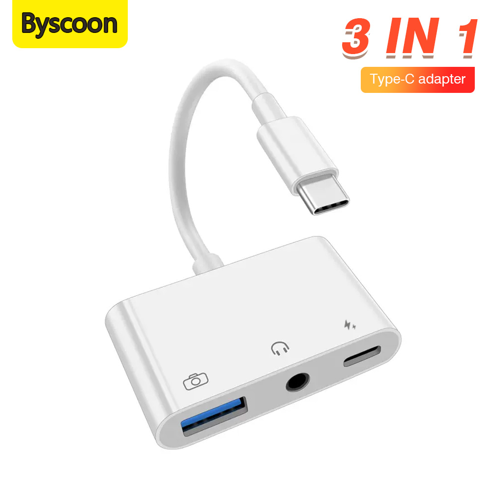 3 in 1 Type C to 3.5mm Jack Ea - Earphone Splitter Jack avaliação e preço