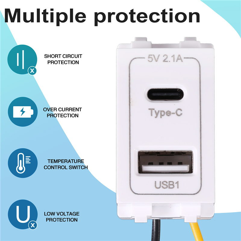 ABVO-New 5V 2.1A USB Type-C Du - Phone Accessories Types avaliação e preço