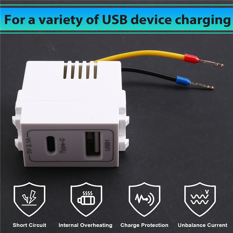 ABVO-New 5V 2.1A USB Type-C Du - Phone Accessories Types avaliação e preço