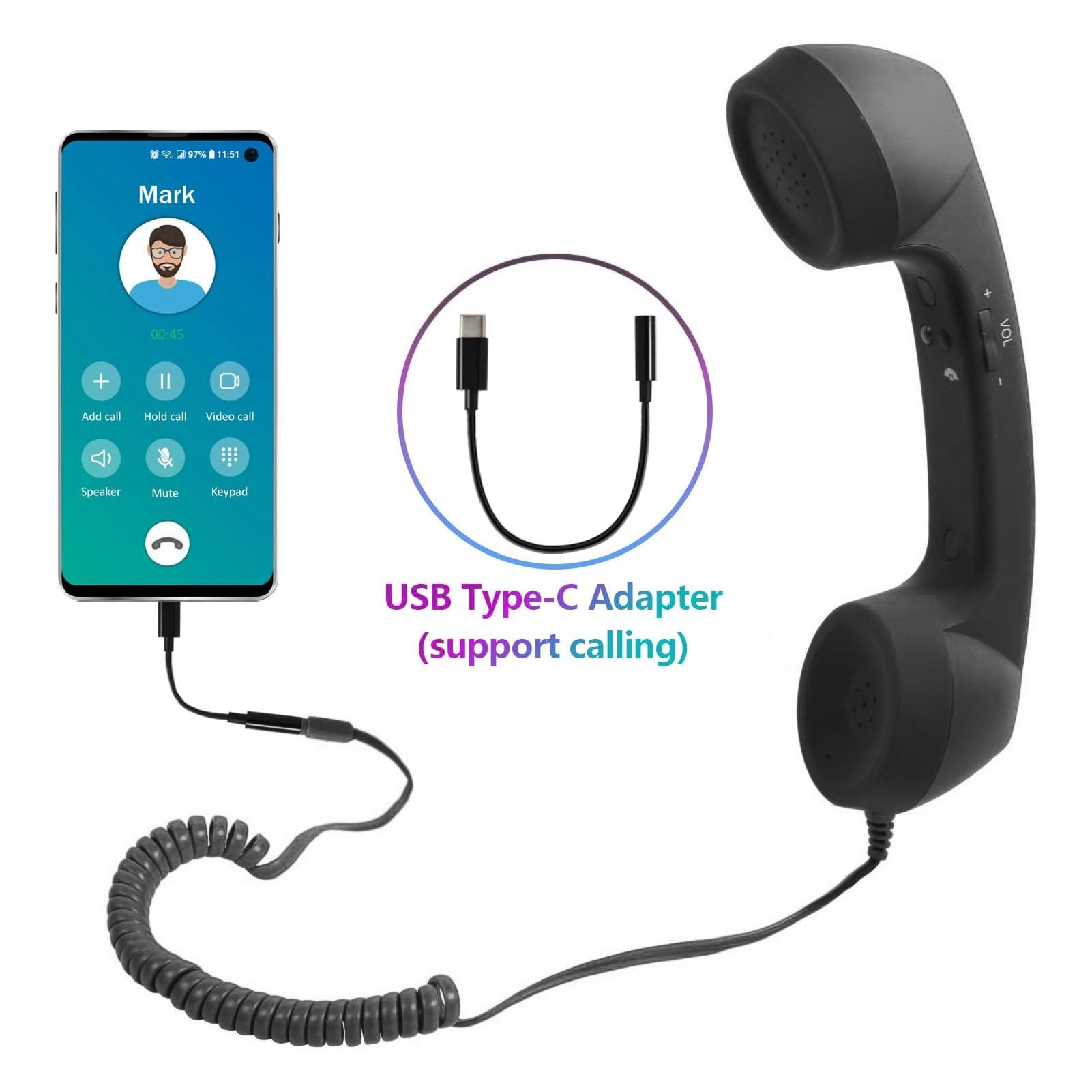 Retro Phone Receiver 3.5mm/USB - Retro Handset Phone avaliação e preço