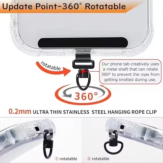 360 Rotating Phone Lanyard Cli - Phone Accessories Popsocket avaliação e preço
