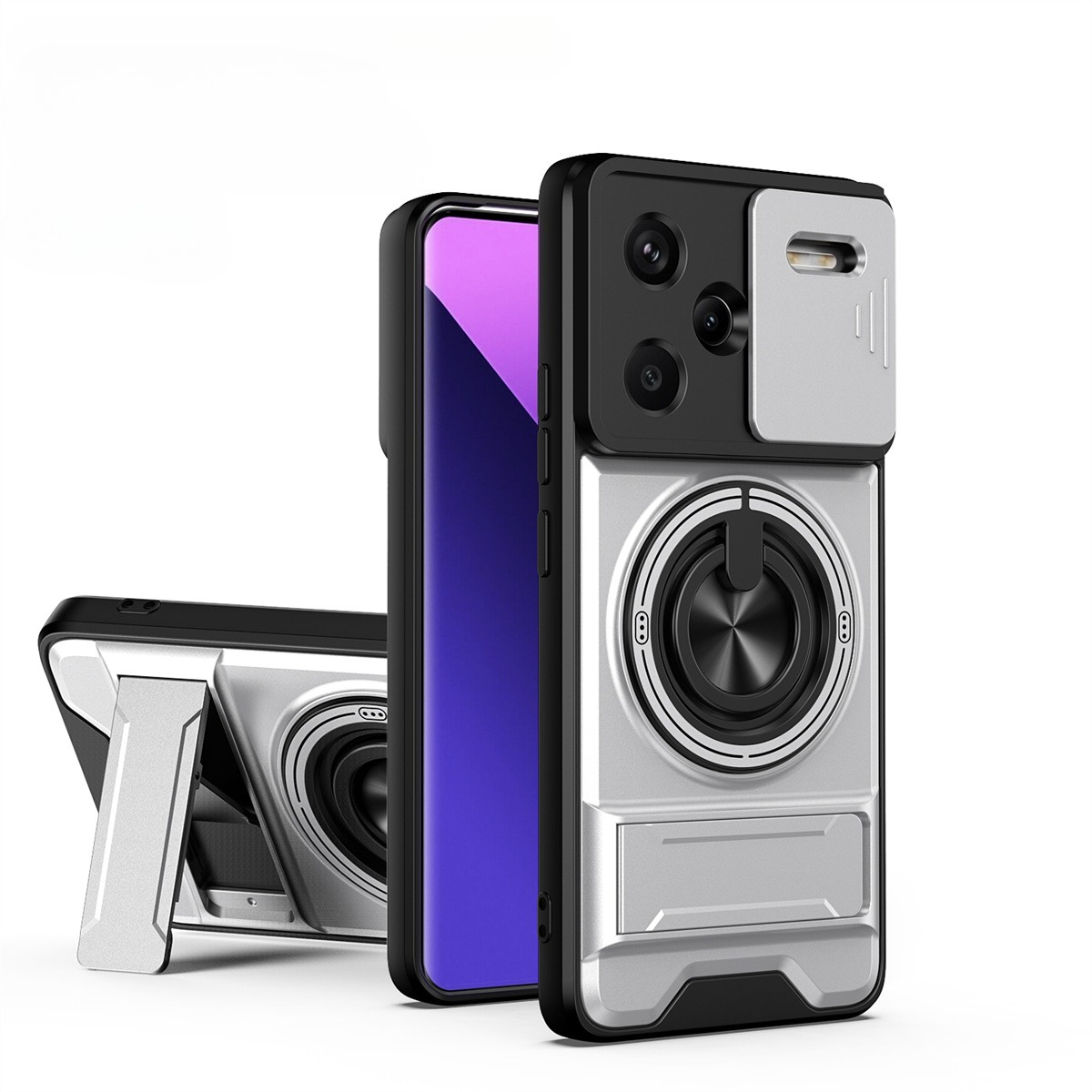 Lens Slide Camera Phone Case f - Phone Kickstand Ring avaliação e preço