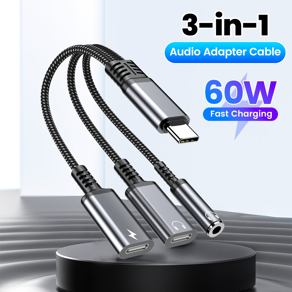 Type C Audio Adapter Cable 3in - Earphone Splitter Jack avaliação e preço