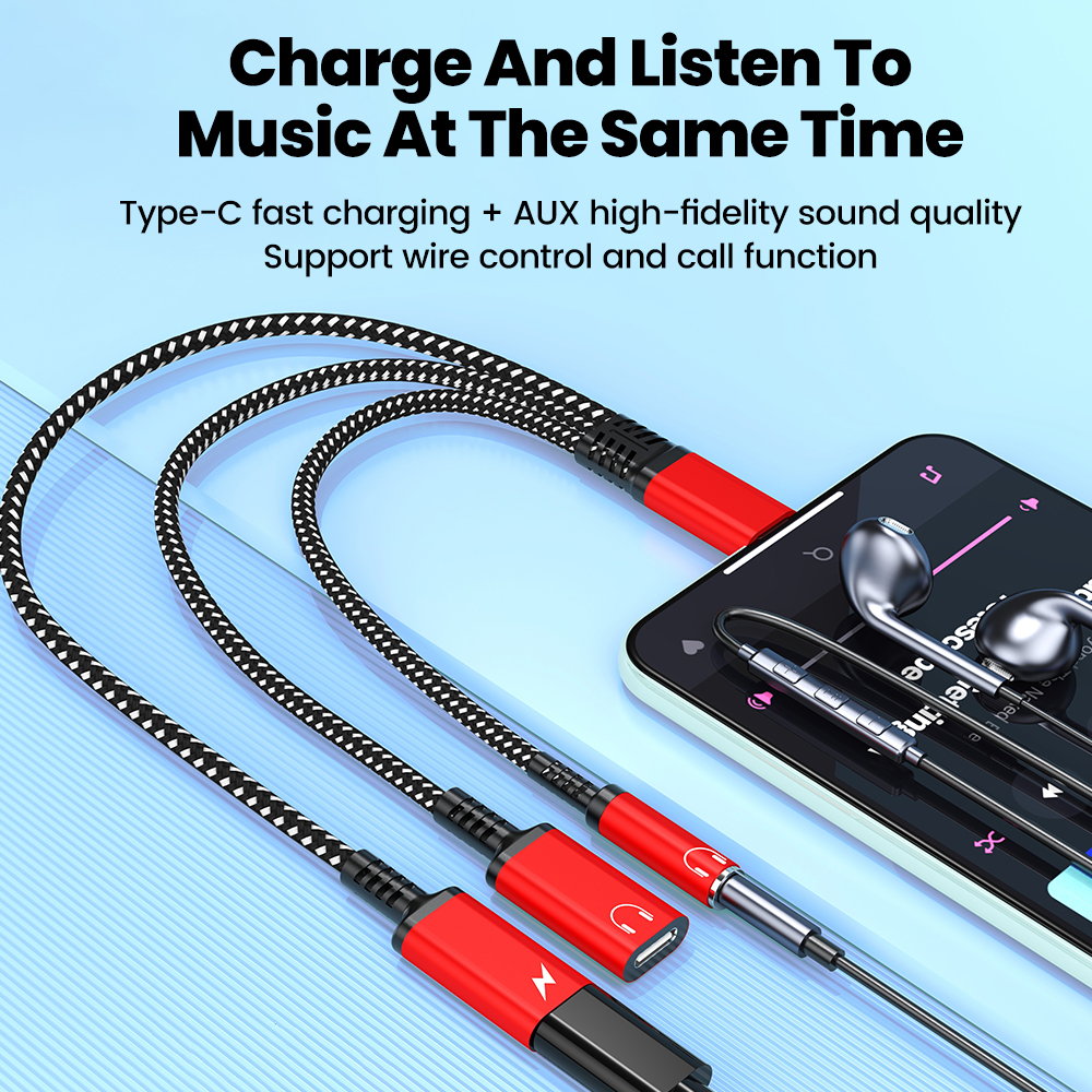 Type C Audio Adapter Cable 3in - Earphone Splitter Jack avaliação e preço