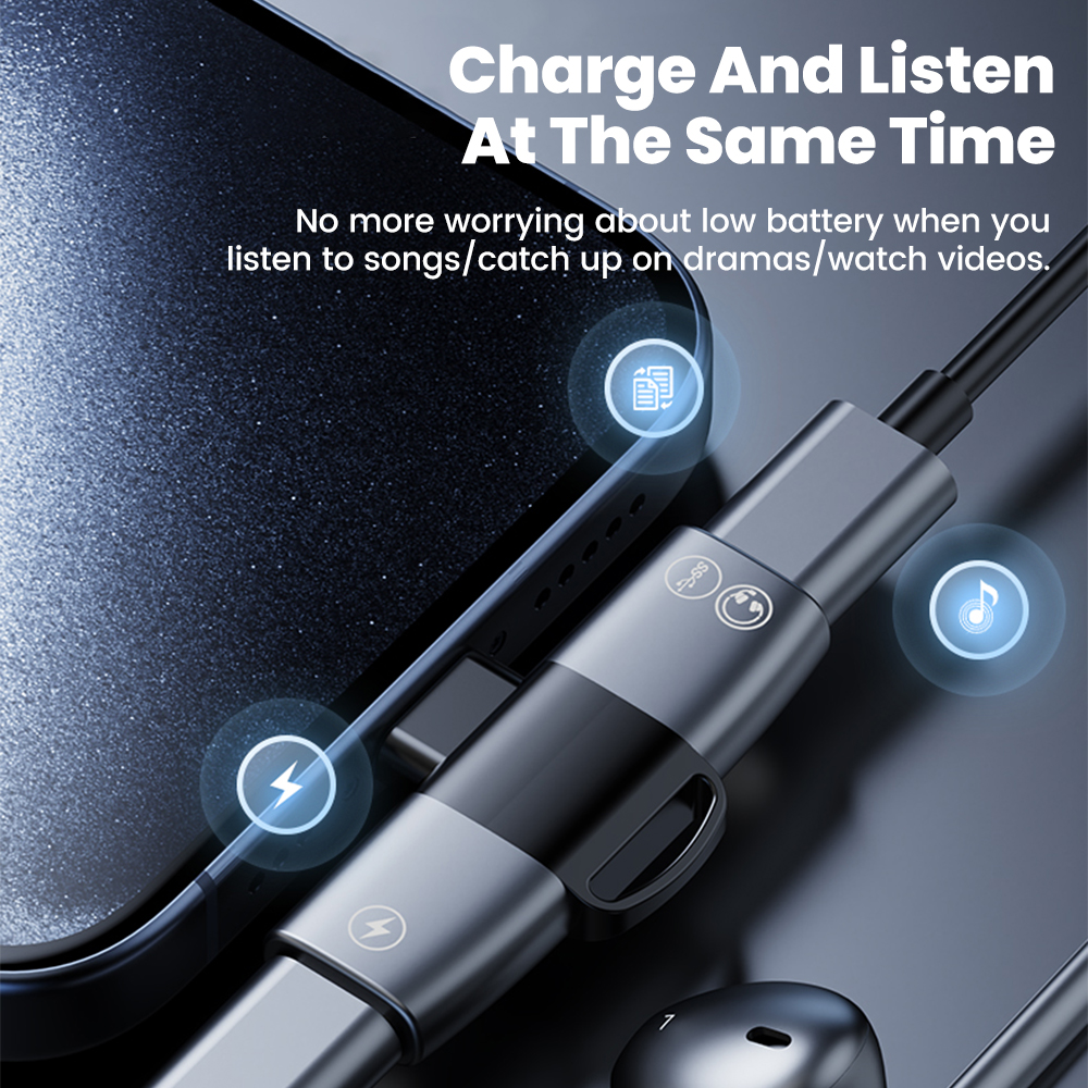 2 in 1 Type C Audio Adapter US - Earphone Splitter Jack avaliação e preço